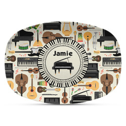 Musical Instruments Plastic Platter - Microwave & Oven Safe Composite Polymer (Personalized)