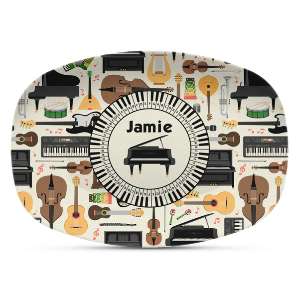 Custom Musical Instruments Plastic Platter - Microwave & Oven Safe Composite Polymer (Personalized)