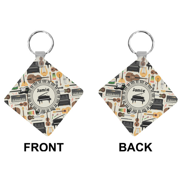 Musical Instruments Diamond Keychain (Front + Back)