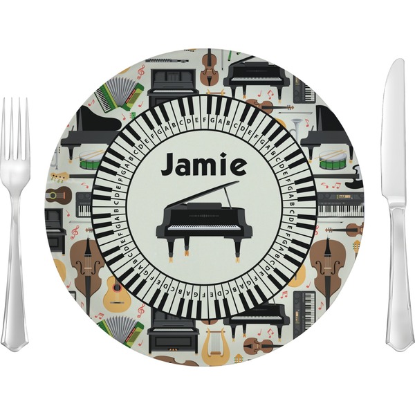 Custom Musical Instruments 10" Glass Lunch / Dinner Plates - Single or Set (Personalized)