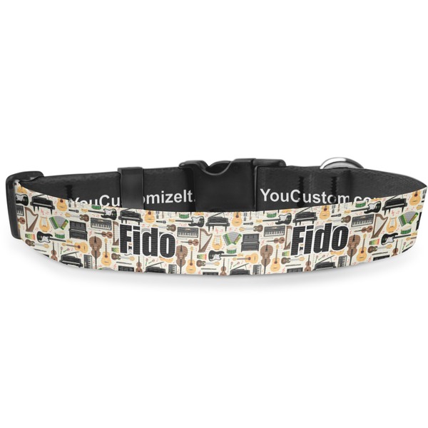 Custom Musical Instruments Deluxe Dog Collar - Large (13" to 21") (Personalized)