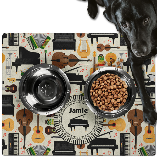 Musical Instruments Dog Food Mat - Large LIFESTYLE