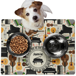 Musical Instruments Dog Food Mat - Medium w/ Name or Text