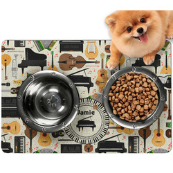 Musical Instruments Dog Food Mat - Small w/ Name or Text