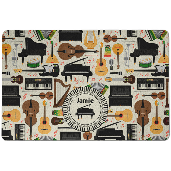 Custom Musical Instruments Dog Food Mat w/ Name or Text