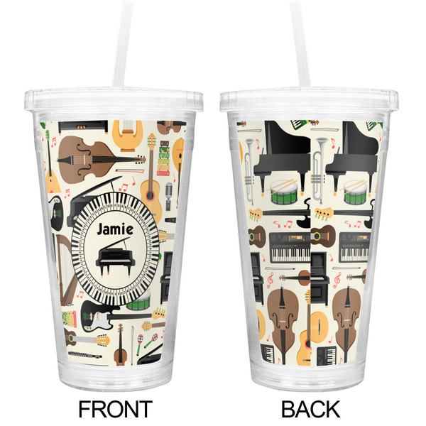 Musical Instruments Double Wall Tumbler with Straw - Approval