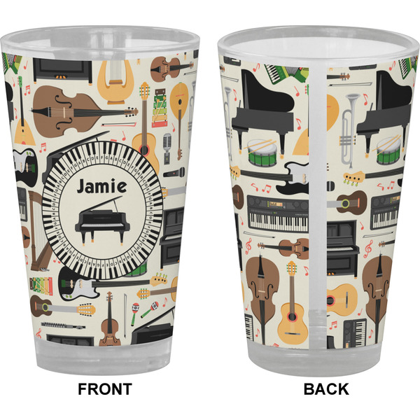 Musical Instruments Pint Glass - Full Color - Front & Back Views