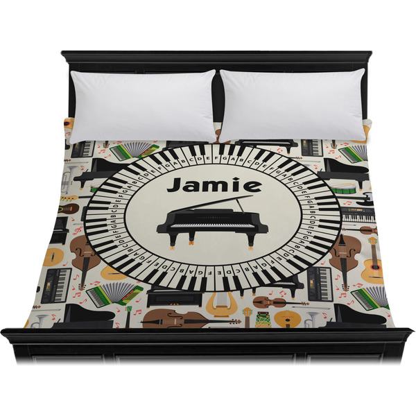Musical Instruments Duvet Cover - King - On Bed - No Prop
