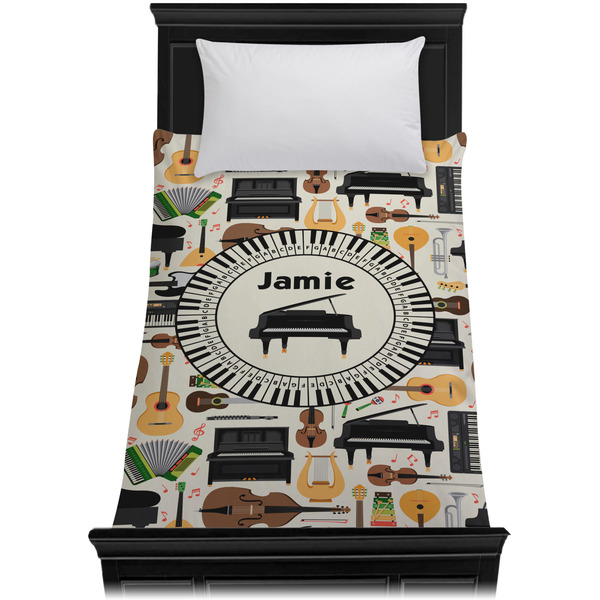 Musical Instruments Duvet Cover - Twin XL - On Bed - No Prop
