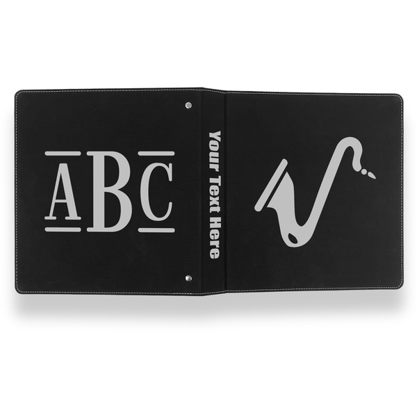 Musical Instruments Leather Binder - 1" - Black- Back Spine Front View