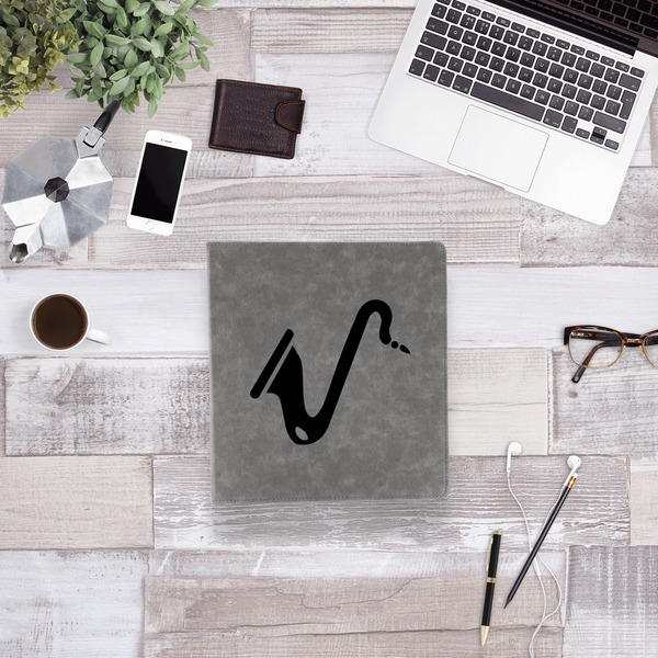 Musical Instruments Leather Binder - 1" - Grey - Lifestyle View