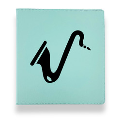 Musical Instruments Leather Binder - 1" - Teal (Personalized)