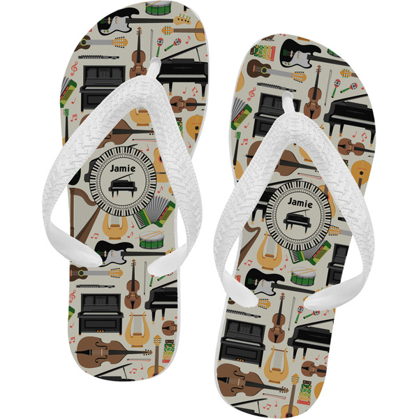 Custom Musical Instruments Flip Flops - XSmall (Personalized)