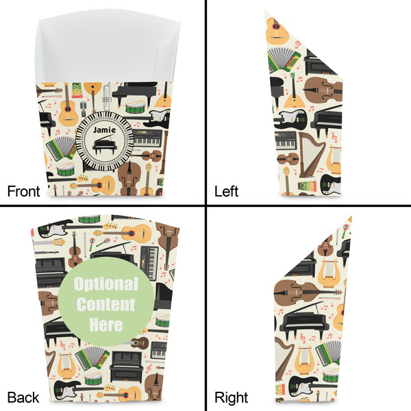 Musical Instruments French Fry Favor Box - Front & Back View