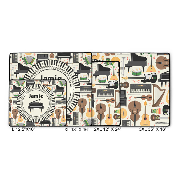 Musical Instruments Gaming Mats - SIZE CHART