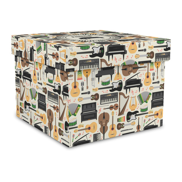 Custom Musical Instruments Gift Box with Lid - Canvas Wrapped - Large (Personalized)