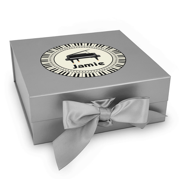 Custom Musical Instruments Gift Box with Magnetic Lid - Silver