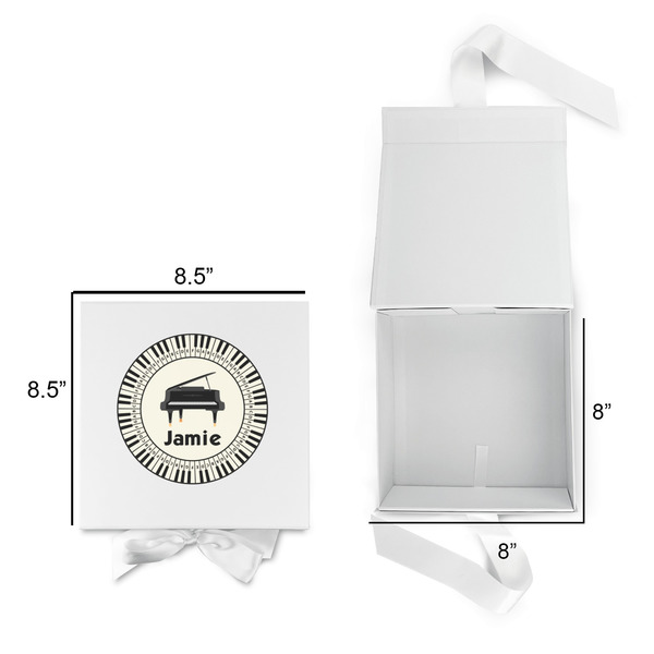 Musical Instruments Gift Boxes with Magnetic Lid - White - Open & Closed