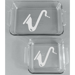 Musical Instruments Set of Glass Baking & Cake Dish - 13in x 9in & 8in x 8in (Personalized)