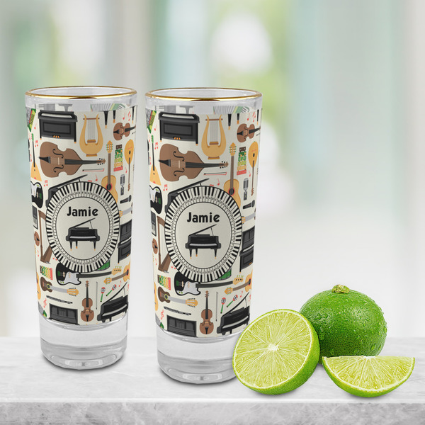Musical Instruments Glass Shot Glass - 2 oz - LIFESTYLE