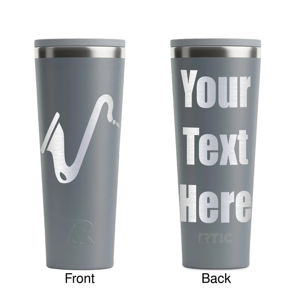 Musical Instruments Grey RTIC Everyday Tumbler - 28 oz. - Front and Back