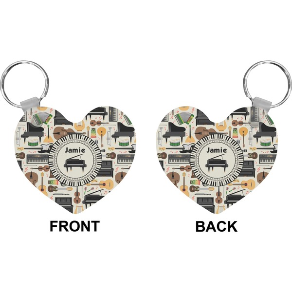 Musical Instruments Heart Keychain (Front + Back)
