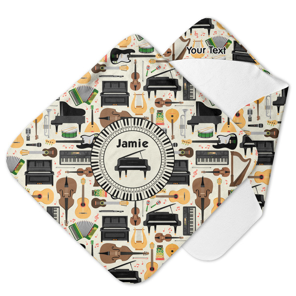 Custom Musical Instruments Hooded Baby Towel (Personalized)