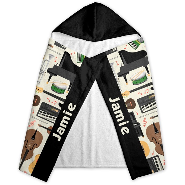 Musical Instruments Hooded Towel - Folded