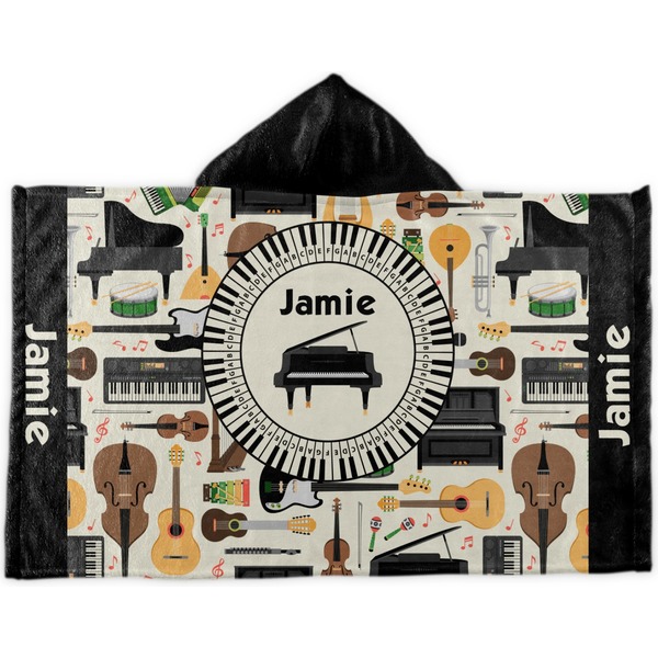 Custom Musical Instruments Kids Hooded Towel (Personalized)