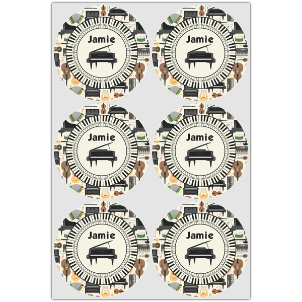 Musical Instruments Icing Circle - Large - Set of 6