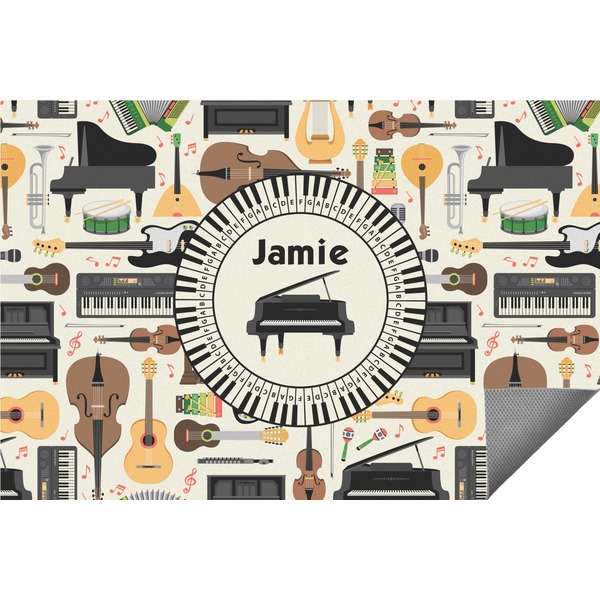 Custom Musical Instruments Indoor / Outdoor Rug - 6'x8' w/ Name or Text