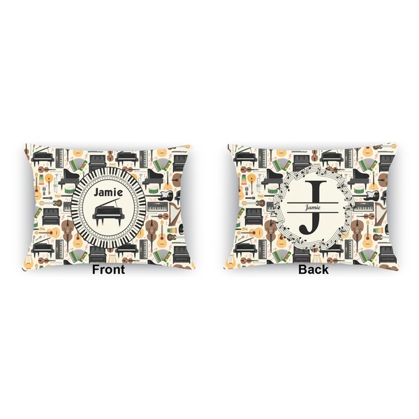 Musical Instruments  Indoor Rectangular Burlap Pillow (Front and Back)