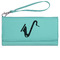 Musical Instruments Ladies Wallet - Leather - Teal - Front View