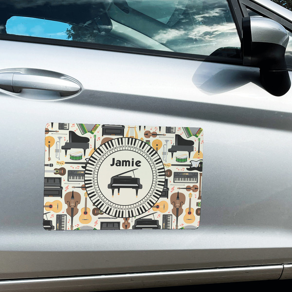 Musical Instruments Large Rectangle Car Magnets- In Context