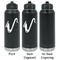 Musical Instruments Laser Engraved Water Bottles - 2 Styles - Front & Back View