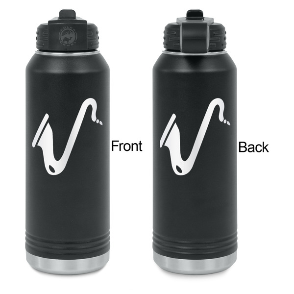 Musical Instruments Laser Engraved Water Bottles - Front & Back Engraving - Front & Back View