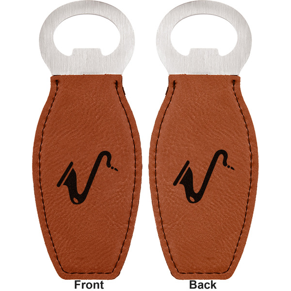 Musical Instruments Leather Bar Bottle Opener - Front and Back