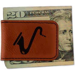 Musical Instruments Leatherette Magnetic Money Clip (Personalized)
