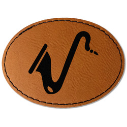 Musical Instruments Faux Leather Iron On Patch - Oval