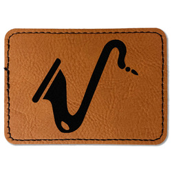 Musical Instruments Faux Leather Iron On Patch - Rectangle