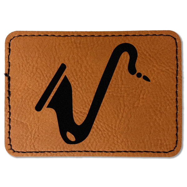Custom Musical Instruments Faux Leather Iron On Patch - Rectangle