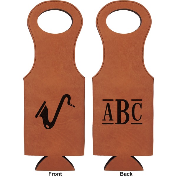 Musical Instruments Leatherette Wine Tote Double Sided - Front and Back