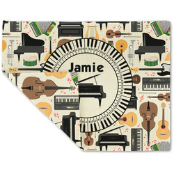 Musical Instruments Double-Sided Linen Placemat - Single w/ Name or Text