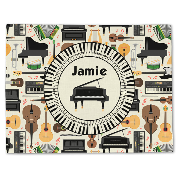 Custom Musical Instruments Single-Sided Linen Placemat - Single w/ Name or Text