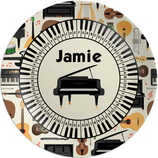 Custom Musical Instruments Melamine Salad Plate - 8" (Personalized)