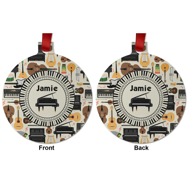 Musical Instruments Metal Ball Ornament - Front and Back