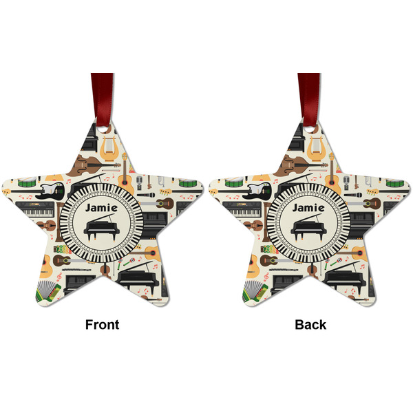 Musical Instruments Metal Star Ornament - Front and Back