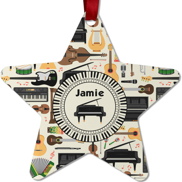 Musical Instruments Metal Star Ornament - Front