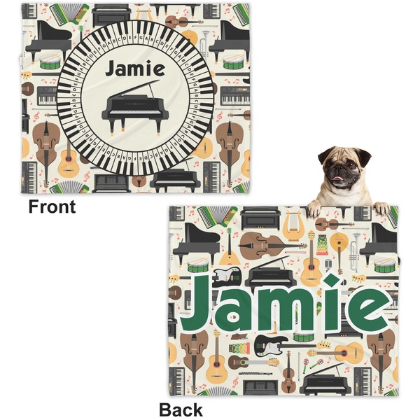 Musical Instruments Microfleece Dog Blanket - Large- Front & Back