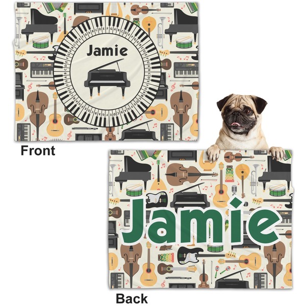 Musical Instruments Microfleece Dog Blanket - Regular - Front & Back